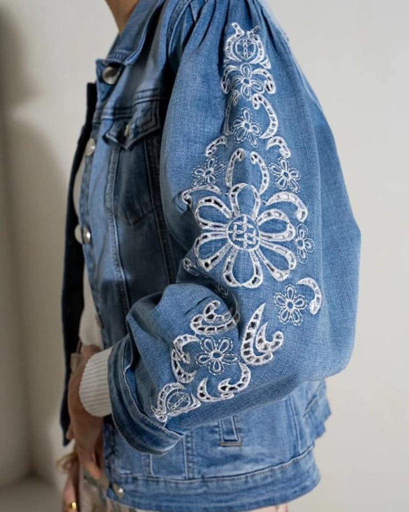 joyce balloon sleeve denim jacket