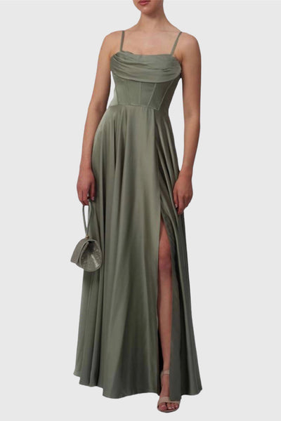 MASCARA MC12314 Satin Corset Dress Sage