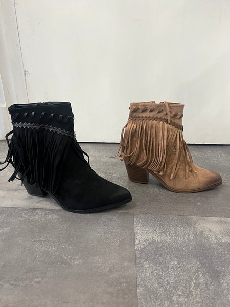 Fringe ankle boot