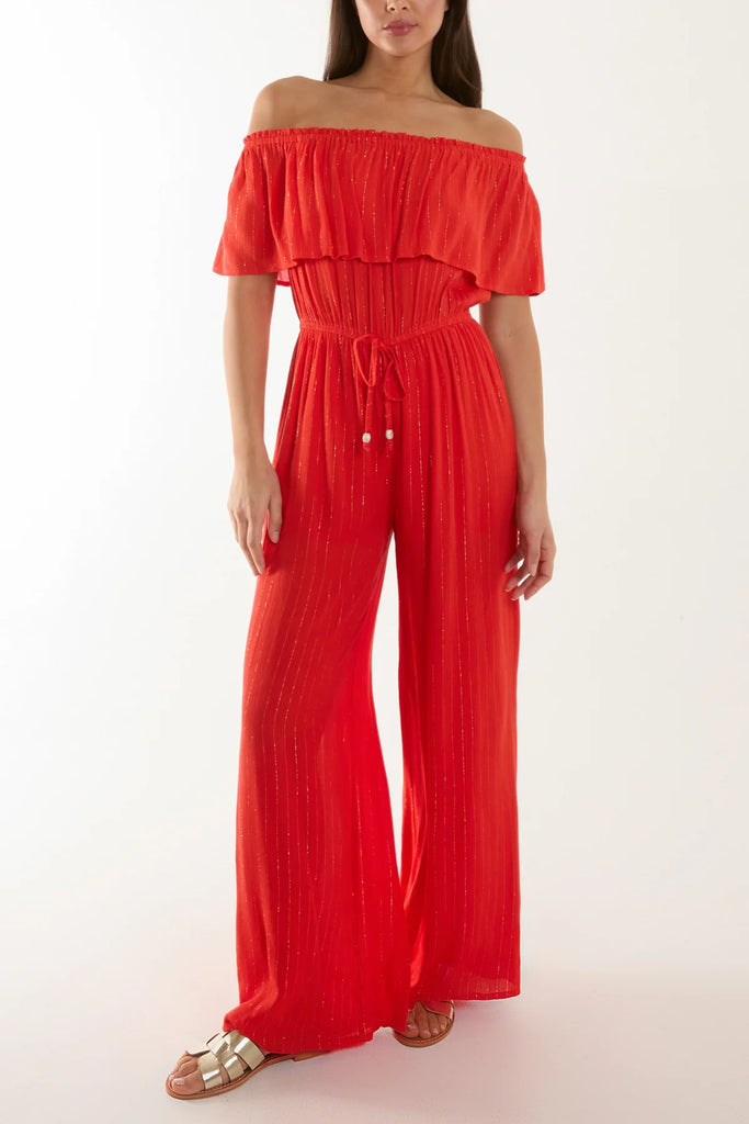 QED metallic jumpsuit orange