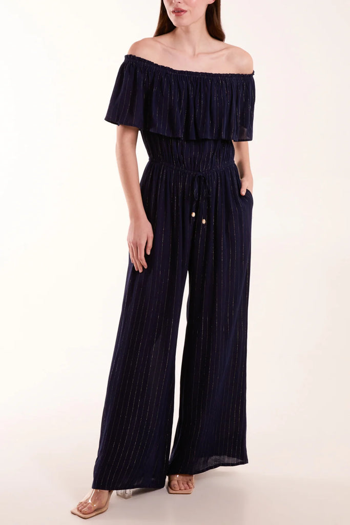 QED metallic jumpsuit navy