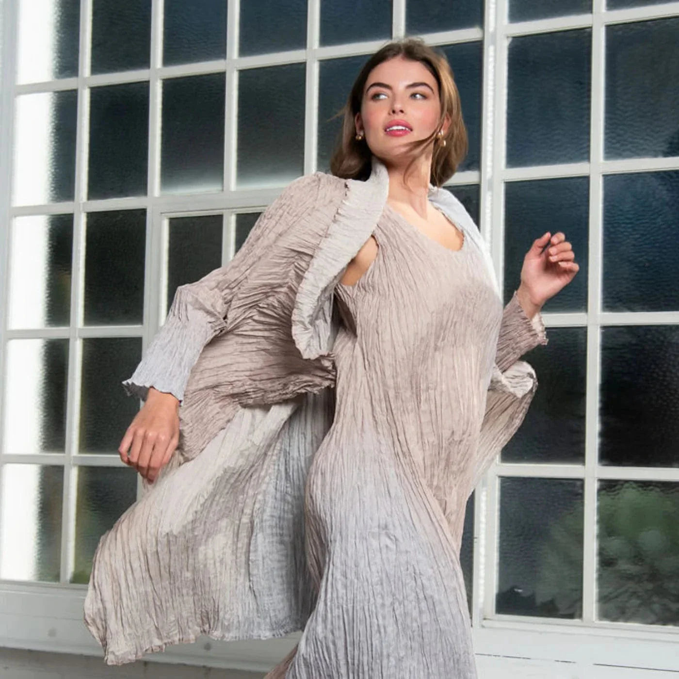 Alquema Havana dress and coat SILVER SAND