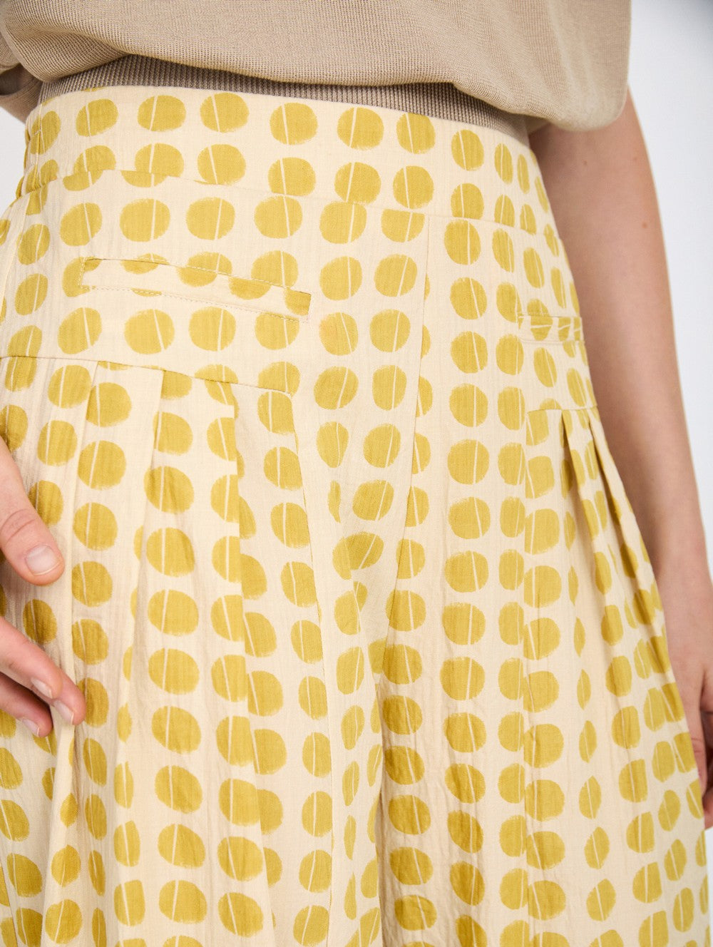 Skatie Polka Dot palazzo trouser - Brass