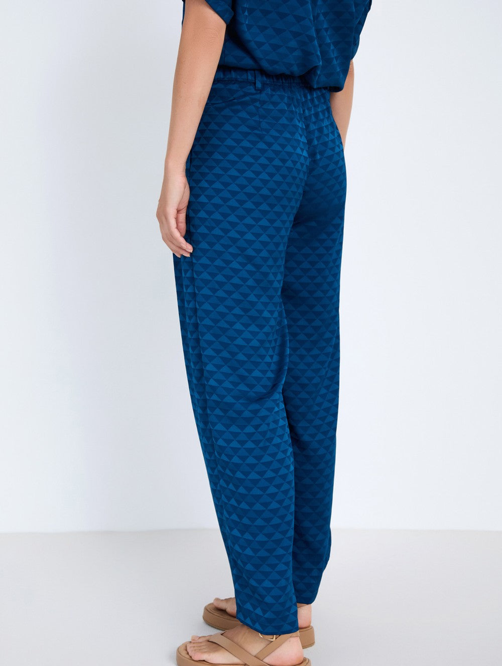 Skatie Geometric jacquard Trousers - Navy