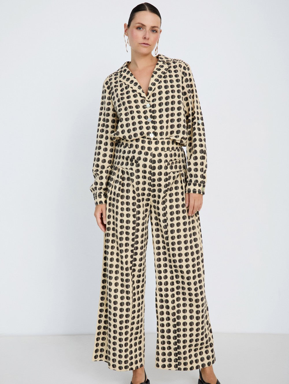 Skatie Polka Dot palazzo trouser - Black