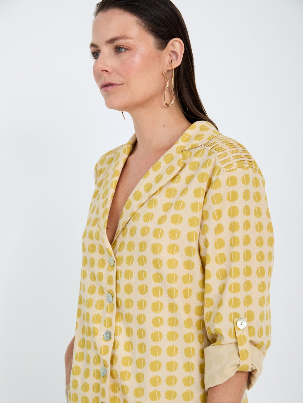 Skatie Polka-dot co shirt - Brass