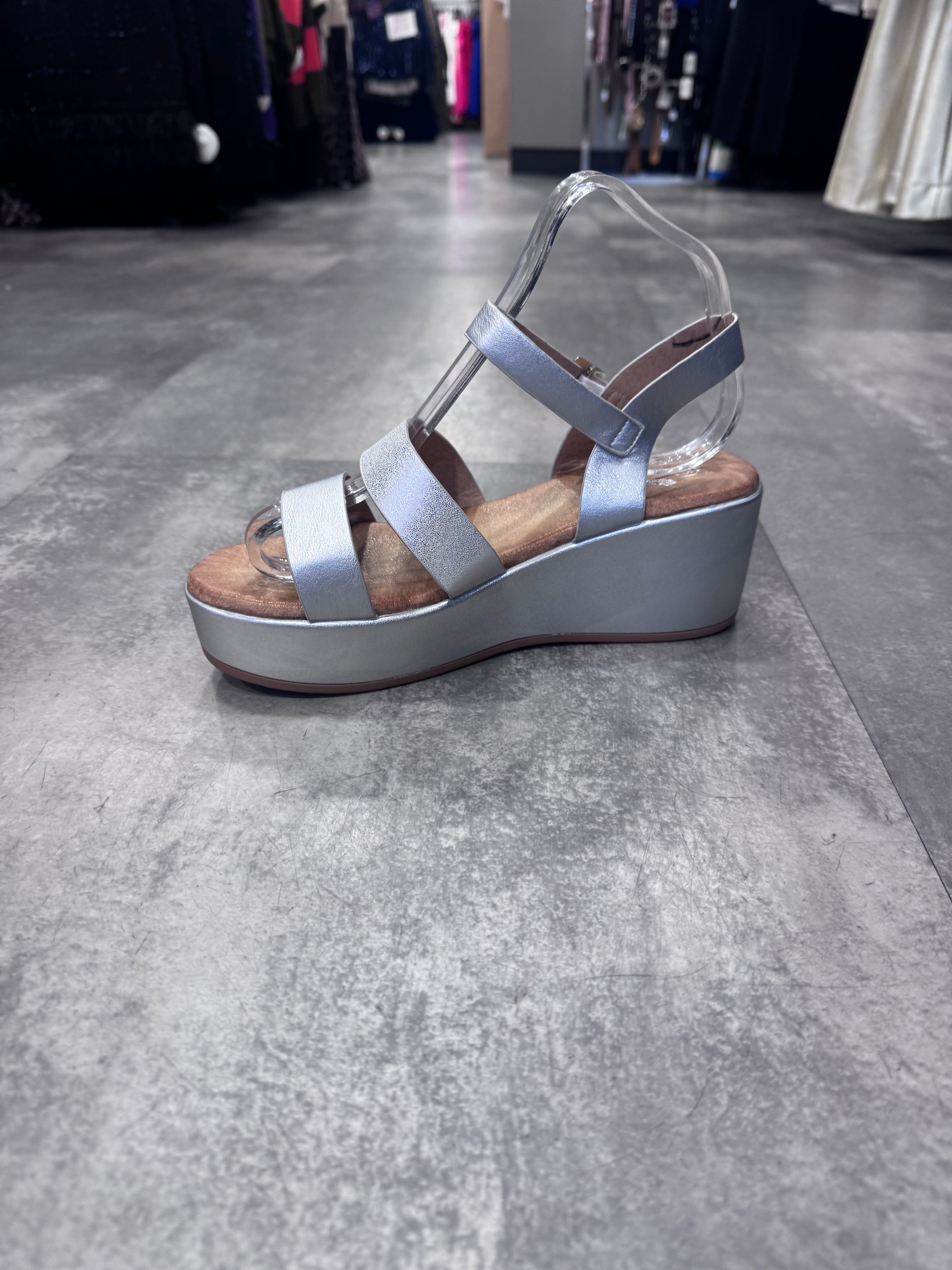 lulu strappy wedge Silver