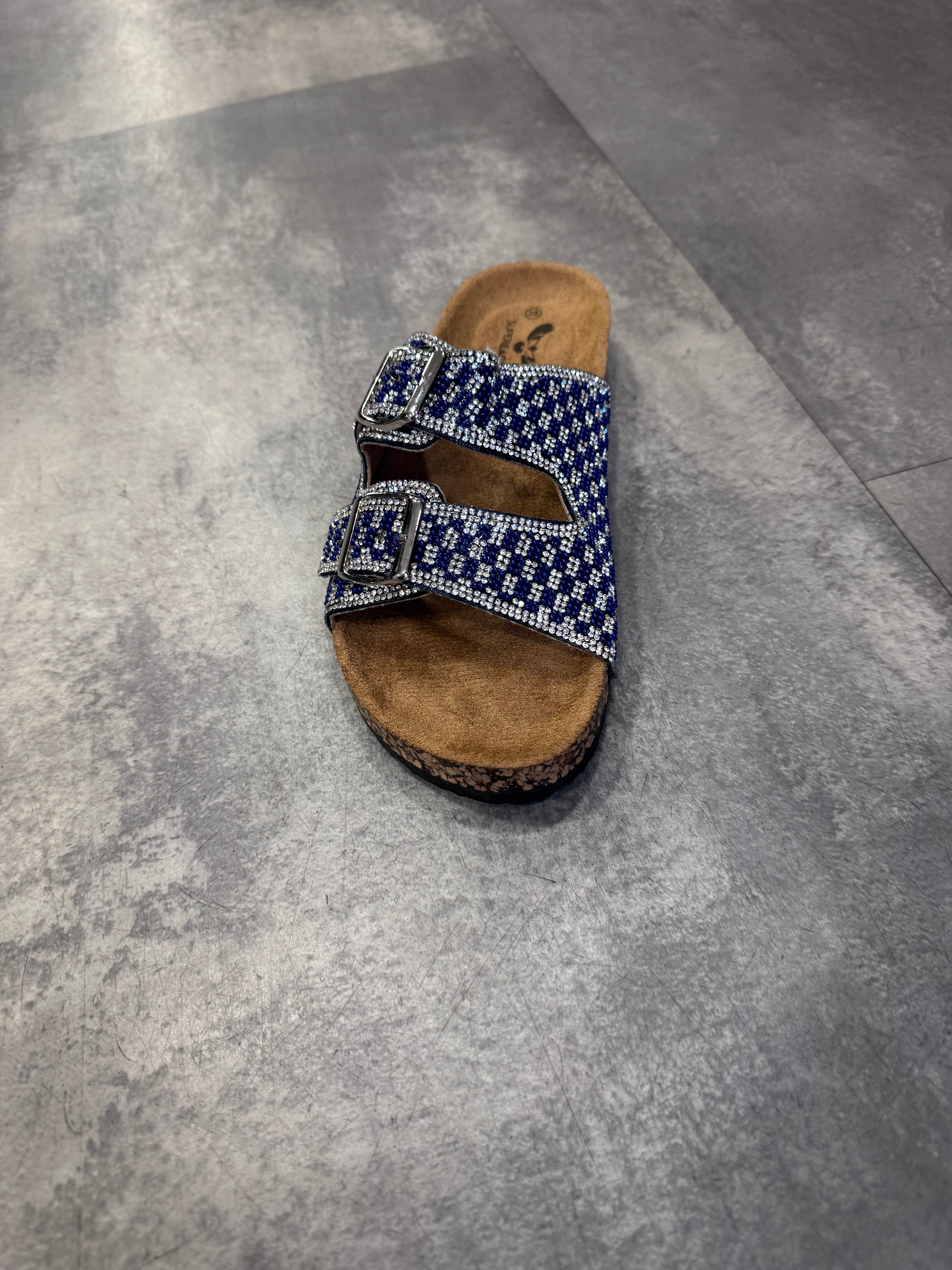 Bonnie navy sparkle slider