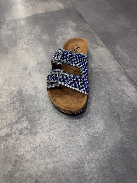 Bonnie navy sparkle slider