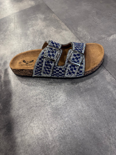 Bonnie navy sparkle slider