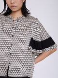 SKATIE BRAND Retro print satin shirt