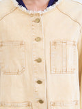 SKATIE BRAND denim jacket  washed effect fringes