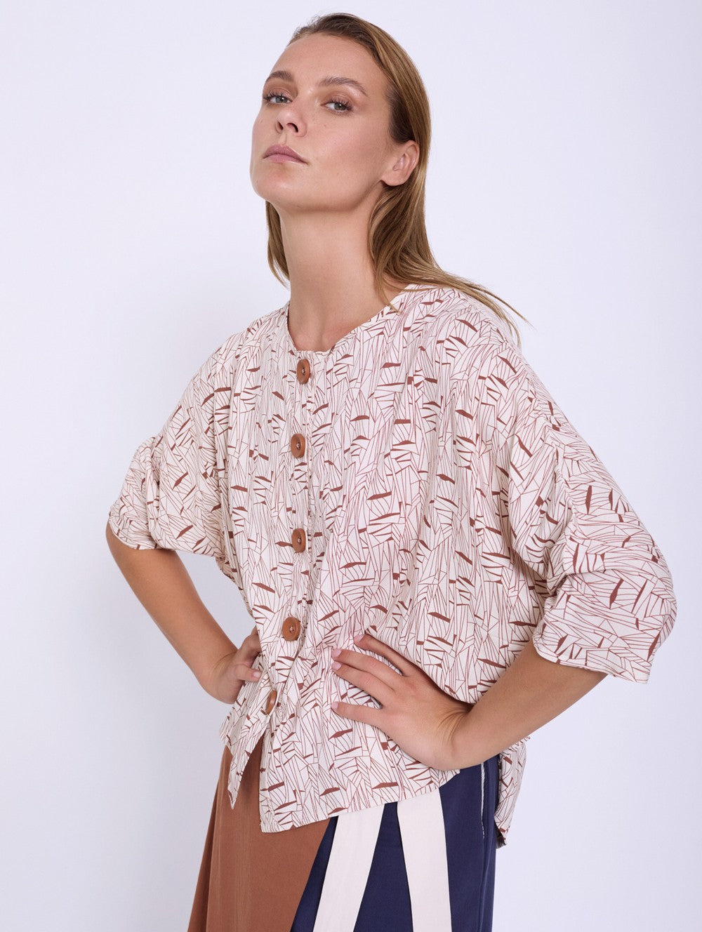 SKATIE BRAND Oversized batwing sleeve blouse