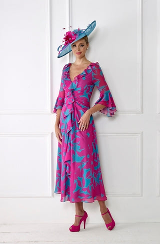 Irresistable IR7429s Berry orange Print dress