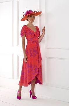Irresistable IR7429s Berry orange Print dress