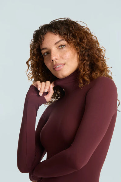 Commando Turtleneck body suit- Raisin