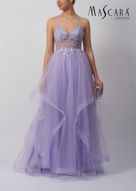 Hermione 1052 Lilac sequinclace aplique Dress