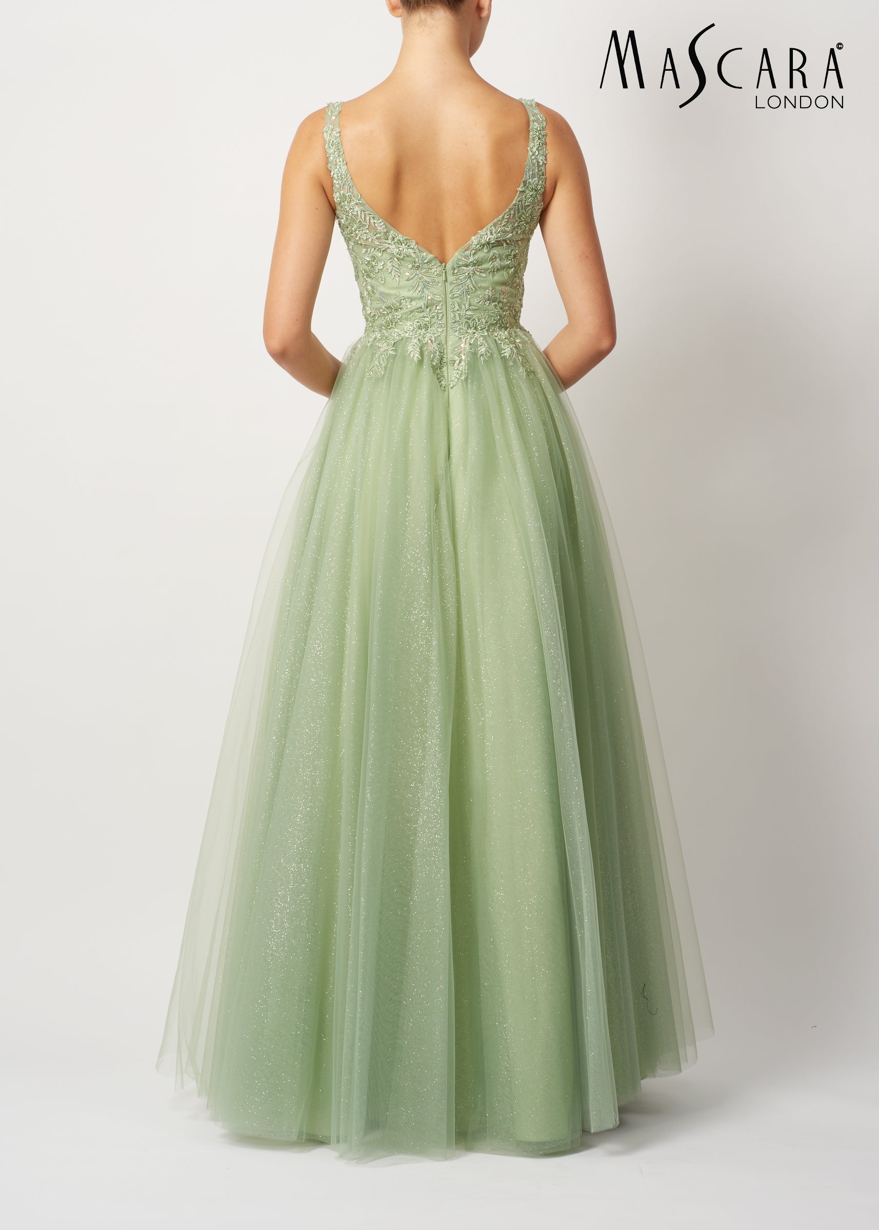 Mascara 11346 embellished tulle pistachio