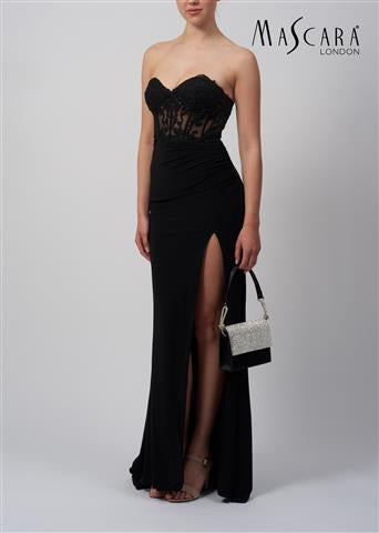 MASCARA MC18305 Embellished Bodice Jersey Dress