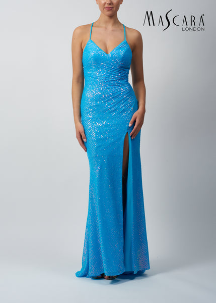 Mascara MC186119 Sky Blue Sequined Dress