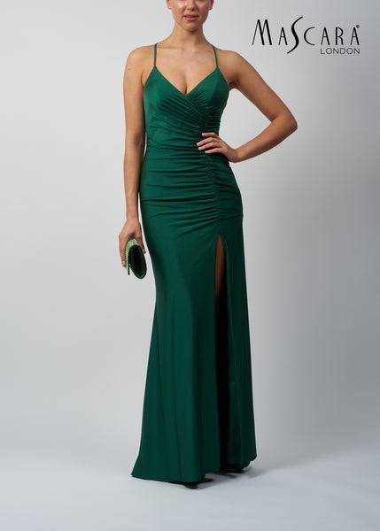 MASCARA MC213326 rushed tie back dress