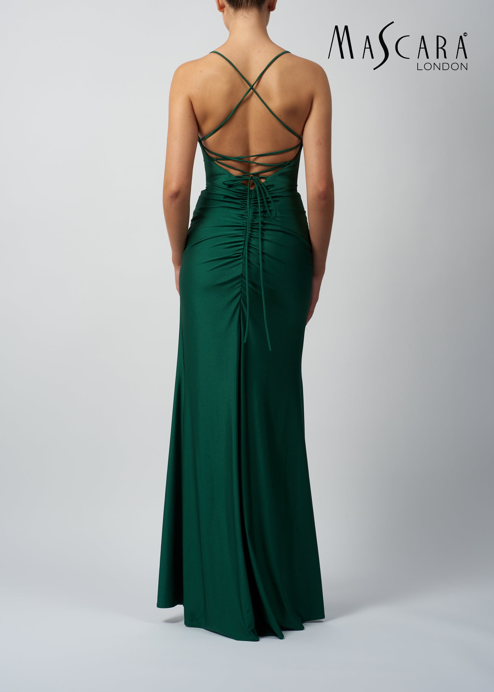 MASCARA MC213326 rushed tie back dress