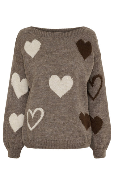 Marta Mdcamarante heart knit Fango