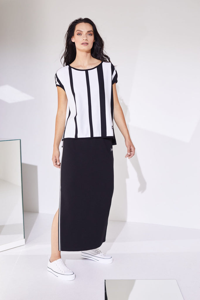 NAYA NAS23369 stripped round neck top