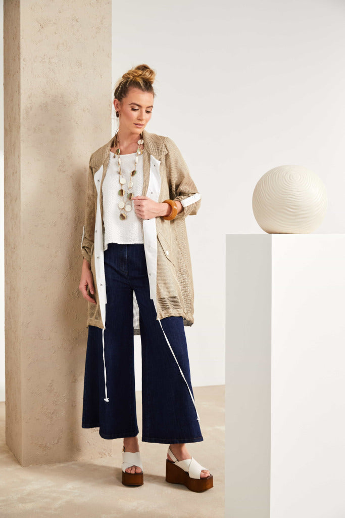 Naya NAS25254 Flared denim crop trouser