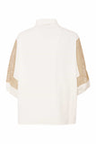 NAYA NAS25179 Cotton shirt with contrast mesh inset at sleeve