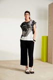 NAYA NAS25205 Spray border drizzle print round neck sleeveless top