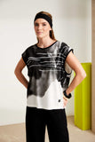 NAYA NAS25205 Spray border drizzle print round neck sleeveless top