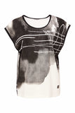 NAYA NAS25205 Spray border drizzle print round neck sleeveless top