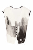 NAYA NAS25205 Spray border drizzle print round neck sleeveless top