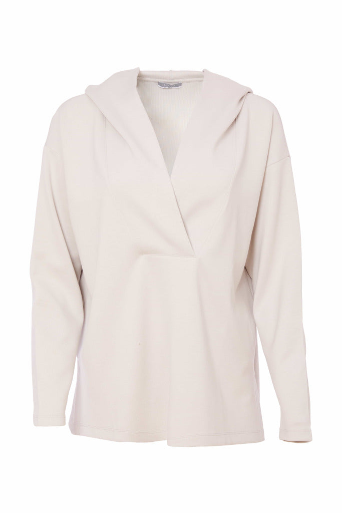 Naya NAS25291 Hooded top with wrap over neckline with side vent