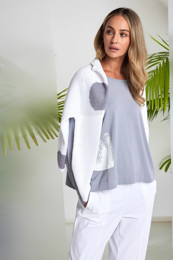 Naya 26142 Spot Print Round Neck Organic Knit