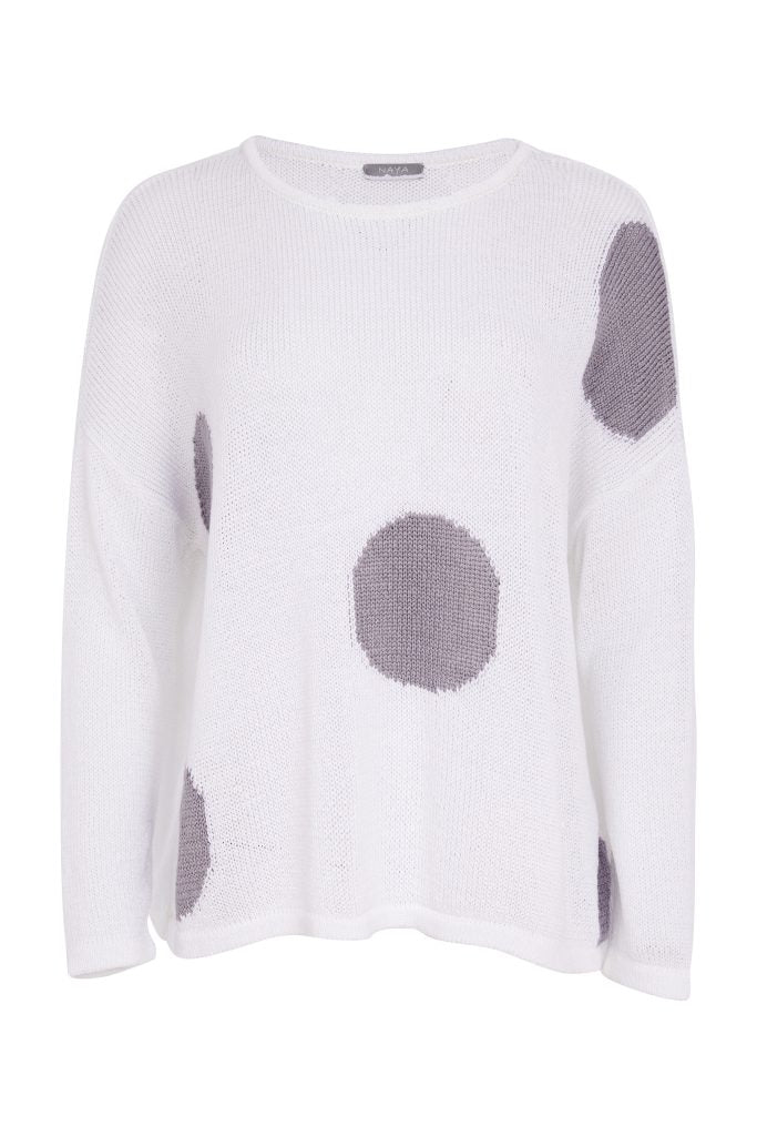 Naya 26142 Spot Print Round Neck Organic Knit