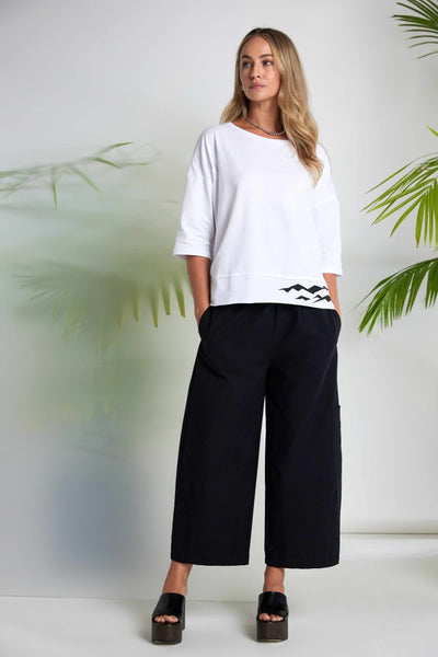 NAYA 26260 Balloon Shape Trouser With Side Pocket Black