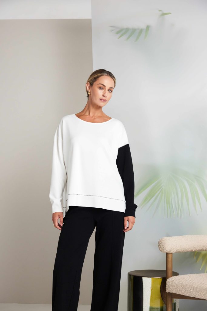 NAYA 26228 Sweatshirt With Colour Block Sleeve