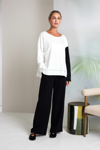 NAYA 26228 Sweatshirt With Colour Block Sleeve