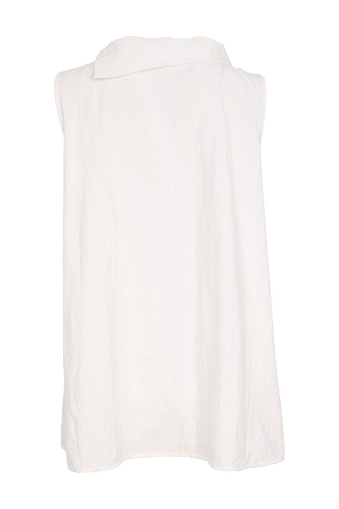 NAYA 26261 Placement Print Top With Collar And Cut Out Hem
