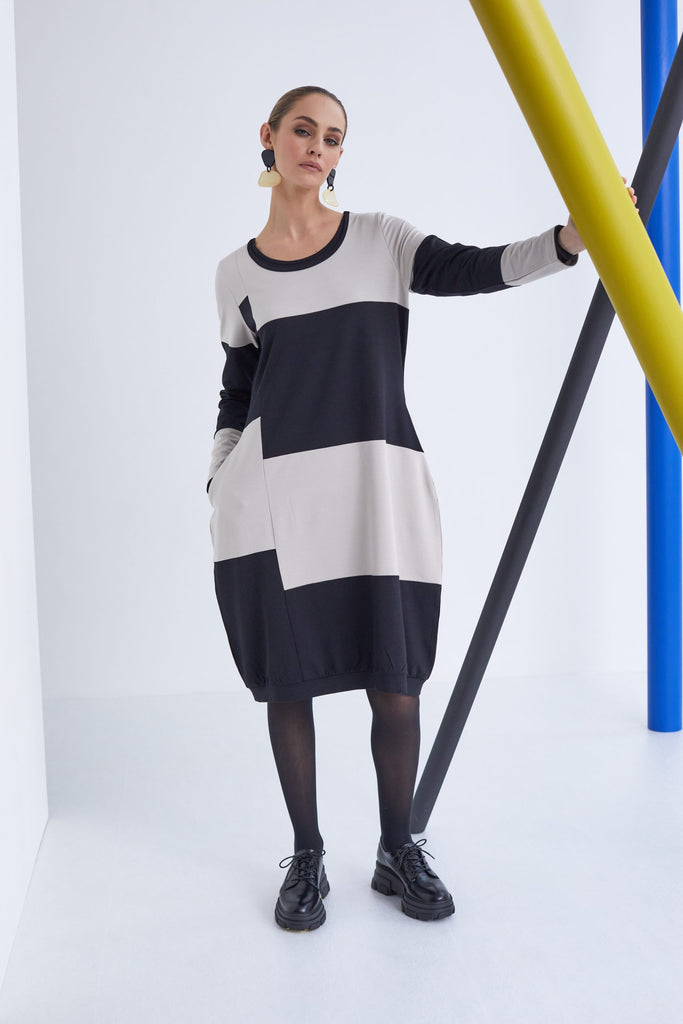 NAYA NAW23125 Block Stripe Dress
