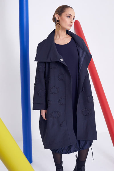 NAYA NAW23296 Shawl Collar coat