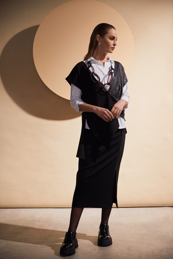 NAYA NAW24107 Jersey hem panel blouse