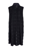 NAYA 25195 long line waistcoat with dipped hem metal collar and pocket