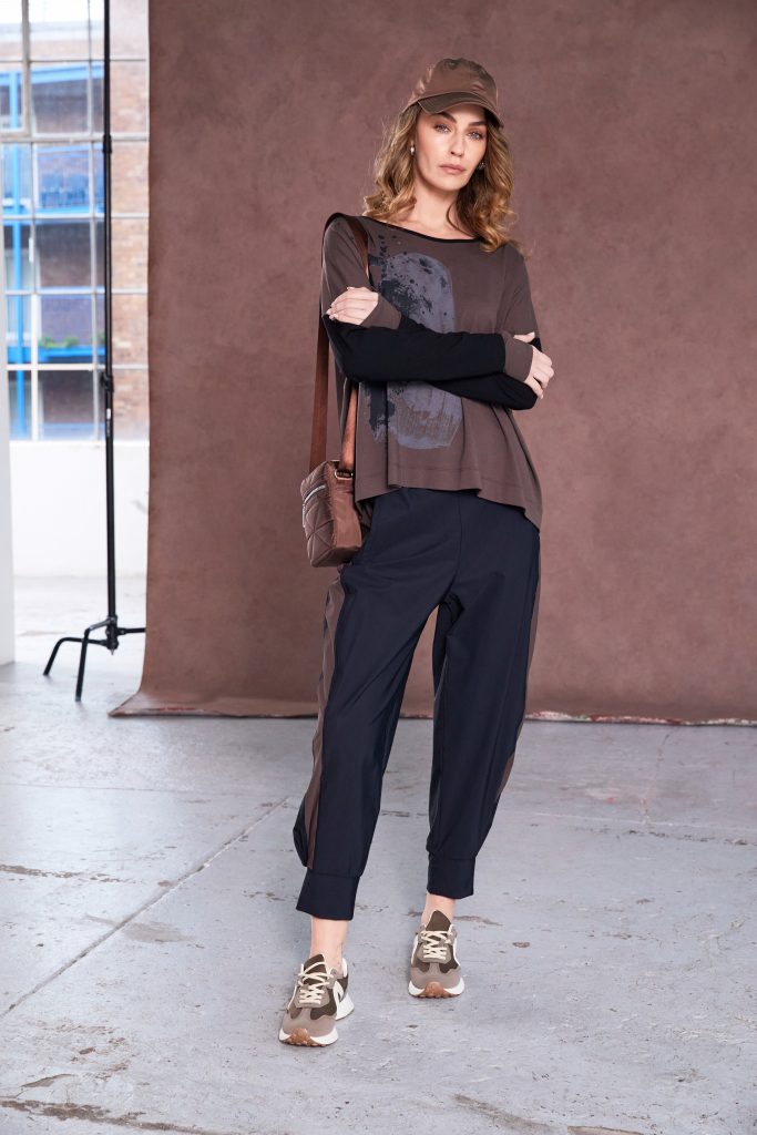 NAYA 25120 contrast panel slim Trouser