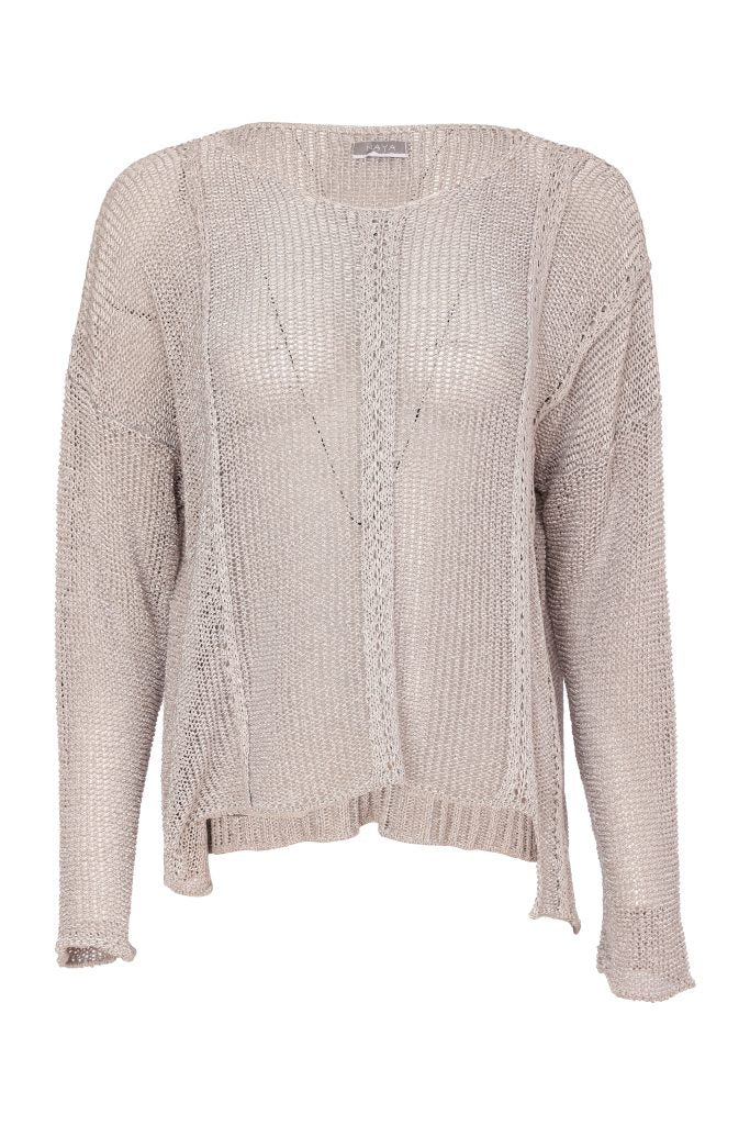NAYA 26120 Round Neck Knit With Cut Away Hem