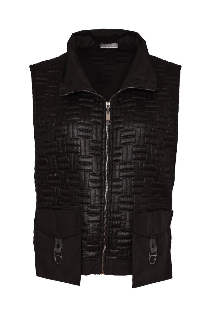 Naya NAW26179 Quilted Waistcoat With Pocket And D Ring Trim