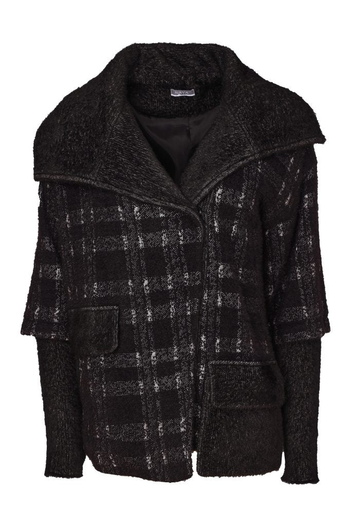 Naya NAW26221 Check Jacket With Contrast Pocket And Cuff Detail