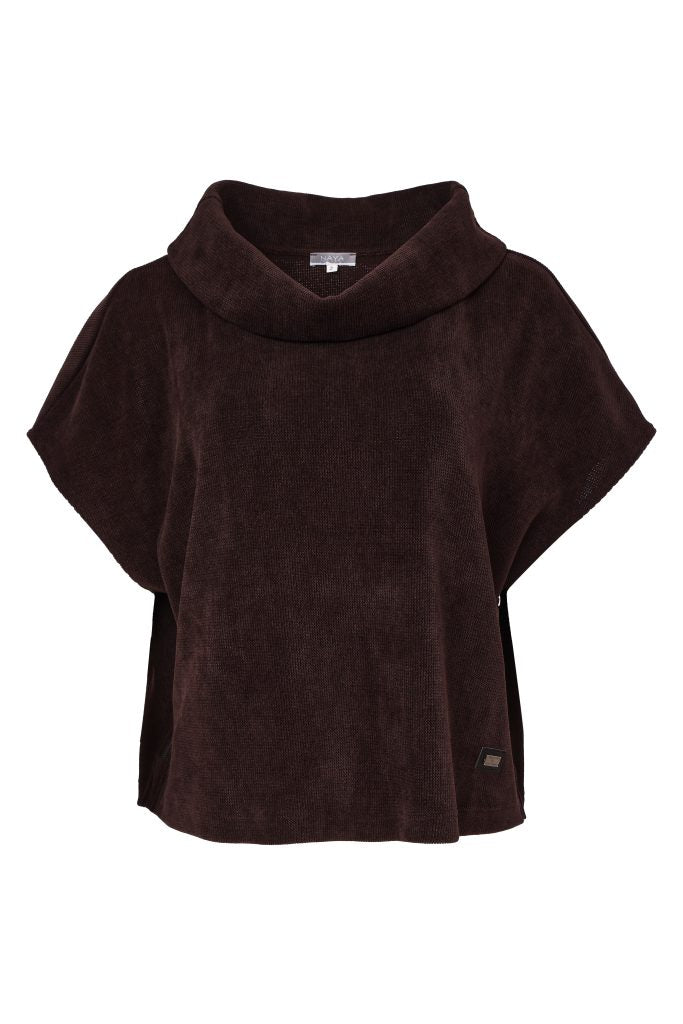 Naya NAW26253 Soft Ribbed Cowl Neck Top With Zip In Side Seam